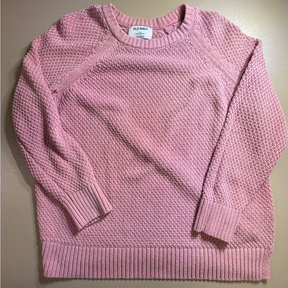 Old Navy Textured Pink Crew Neck Sweater